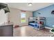 Fun bedroom with bunk beds, a view of the yard, and neutral colored walls at 3645 Kimber Ln, Sherrills Ford, NC 28673