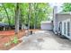 Spacious backyard featuring a patio, mature trees, privacy fence, and outdoor seating area at 3708 Sweetgrass Ln, Charlotte, NC 28226