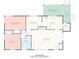Detailed floor plan showcasing the layout of the home, including the primary bedroom, kitchen, and living room at 4114 Stacy Blvd, Charlotte, NC 28209