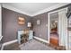 Small home office featuring a gray wall and a small desk, creating a simple and cozy workspace at 4569 Edgeland Rd, Edgemoor, SC 29712