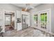 Spacious kitchen with stainless steel refrigerator and access to outdoor porch at 4569 Edgeland Rd, Edgemoor, SC 29712