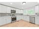 Bright and modern kitchen featuring new appliances, white cabinetry, and stylish backsplash at 518 Westside Cir, China Grove, NC 28023