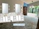 Digital rendering of a bathroom design featuring a double vanity, tile, and a modern soaking tub at 5427 Addison Dr, Charlotte, NC 28211