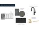 A rec room wet bar with frappe cabinets, negresco honed countertops, and matte black plumbing for a sleek, modern space at 5427 Addison Dr, Charlotte, NC 28211
