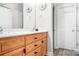 Bathroom features double sinks, a large mirror, and modern lighting at 9000 Petunia Ct, Gastonia, NC 28056