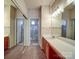 Bright bathroom with modern vanity and glass shower, offering a clean and refreshing space at 9360 Meadowmont View Dr, Charlotte, NC 28269