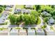 Stunning aerial view of homes in a well-maintained community, showcasing lush greenery and tree-lined streets at 1109 Bunch Dr, Statesville, NC 28677