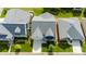 Birds-eye view of house showing roof, yard, driveway, and proximity to adjacent homes and landscaping at 1109 Bunch Dr, Statesville, NC 28677