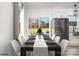 Dining area with sliding glass door opening onto backyard patio at 1244 Bob Falls Rd, Shelby, NC 28150