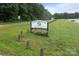 Exterior shot of Stumpy Creek Park showing sign; includes soccer complex and recreational area for outdoor activities at 144 Sea Trail Dr, Mooresville, NC 28117