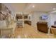 A finished basement featuring a living area and kitchen at 14503 Crest Ct, Charlotte, NC 28278