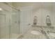 Bright bathroom featuring updated sink and shower stall at 14503 Crest Ct, Charlotte, NC 28278