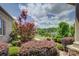 Beautifully landscaped yard with colorful bushes and a mature maple tree at 14503 Crest Ct, Charlotte, NC 28278