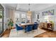 Elegant dining room features a chandelier, paneled walls, hardwood floors, and natural light from the windows at 2615 Chesterfield Ave, Charlotte, NC 28205