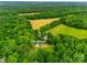 Expansive aerial view of the property, showcasing lush greenery and surrounding countryside at 3988 Old Hickory Rd, Lancaster, SC 29720