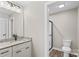 Bathroom features granite countertops, modern vanity, and sleek shower at 626 W Bell St, Statesville, NC 28677