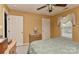 Comfortable bedroom featuring a ceiling fan, natural light, and neutral decor at 7007 Broad Leaf Ct, Indian Trail, NC 28079