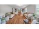 Spacious living room with stylish decor, fireplace, and natural light at 827 River Hills Ct, Taylorsville, NC 28681