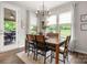 Sunny dining room with rustic table and view to backyard at 9530 Hightower Oak St, Huntersville, NC 28078