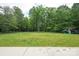 Expansive backyard featuring lush green grass, mature trees, and a play set at 106 Hannaford Pl # 15, Gastonia, NC 28052