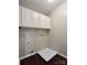Practical laundry room with white cabinets and hookups at 13913 Pinyon Pine Ln, Charlotte, NC 28215