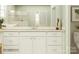 Bathroom with large vanity, dual sinks, tiled shower, and modern fixtures and a mirror at 1516 Croydon St, Indian Land, SC 29707