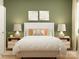 Calming bedroom with soft green walls, neutral accents, and large bed with side tables at 1516 Croydon St, Indian Land, SC 29707
