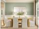 Bright dining area with modern table, seating for six, stylish decor, and abundant natural light at 3882 Horsham St, Indian Land, SC 29707