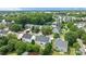 A beautiful neighborhood is shown in an aerial view surrounded by mature trees and well kept lawns at 4658 Cedar Rock Dr, Charlotte, NC 28273