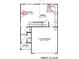 Detailed first floor plan showcasing the layout of the living spaces, kitchen, and garage at 5058 Beargrass Dr, Dallas, NC 28034