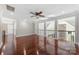 Bonus room with hardwood floors, transom windows and staircase railing at 534 N Ingleside Farm Rd, Iron Station, NC 28080