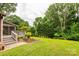 Backyard features a well-maintained lawn, tasteful landscaping, and a back deck area at 5604 Bethesda Ct, Charlotte, NC 28226