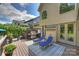 Spacious backyard deck with grill and lounge chairs overlooking lush greenery at 7428 Edenbridge Ln, Charlotte, NC 28226