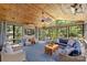 Relaxing sunroom with wood ceiling, ceiling fan, and lots of natural light at 7428 Edenbridge Ln, Charlotte, NC 28226