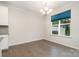 Eat in dining room area featuring hardwood floors, recessed lighting and view to backyard at 829 River Park Rd, Belmont, NC 28012