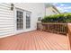 Exterior wooden deck with white siding and fenced rails for privacy at 11526 Mcginns Trace Ct, Charlotte, NC 28277