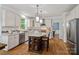 Modern kitchen with stainless steel appliances, granite countertops, and center island at 1402 Coachman Dr, Waxhaw, NC 28173
