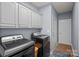 Convenient laundry room with modern washer and dryer, and ample storage cabinets at 1402 Coachman Dr, Waxhaw, NC 28173