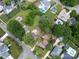 Aerial view of residential neighborhood showcasing manicured lawns and private backyard pools on a bright, sunny day at 557 Melbourne Ct, Charlotte, NC 28209