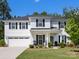 Charming two-story home featuring a white exterior, black shutters and a well-manicured front yard at 603 Southstone Dr, Matthews, NC 28104