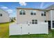 Backyard featuring a white fence and green grass at 6037 Chelsea Oaks Rdg # 77, Tega Cay, SC 29708