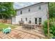 Charming backyard featuring a brick patio and a wooden table and chairs for outdoor dining at 618 Heathermoor Ct, Charlotte, NC 28209