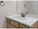 Bathroom featuring a granite countertop vanity, black hardware, and updated finishes at 7332 Jolly Brook Dr, Charlotte, NC 28215