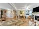 Open living room features a fireplace, built-in shelving, and decorative rug at 814 Rhodann Dr, Shelby, NC 28152