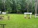 Wide-open backyard featuring mature trees and an outbuilding at 8524 Anette Ave, Mint Hill, NC 28227