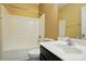 Bathroom offers a combination tub and shower plus a single sink vanity at 11209 Lazio Ln # 1, Charlotte, NC 28277