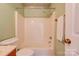 Bathroom featuring a bathtub and shower combination, along with a towel rack at 1184 Cambridge Dr, Shelby, NC 28152