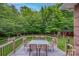Beautiful backyard with a deck, lush greenery and a privacy fence offering a serene outdoor retreat at 144 Chickasaw Dr, Shelby, NC 28152