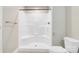 Bright bathroom with a stand up shower, a modern toilet, and a towel rack at 154 Stable Brook Ln, Taylorsville, NC 28681