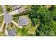 A bird's-eye view showcases the home's well-maintained landscaping and long driveway at 161 Leaning Tower Dr, Mooresville, NC 28117